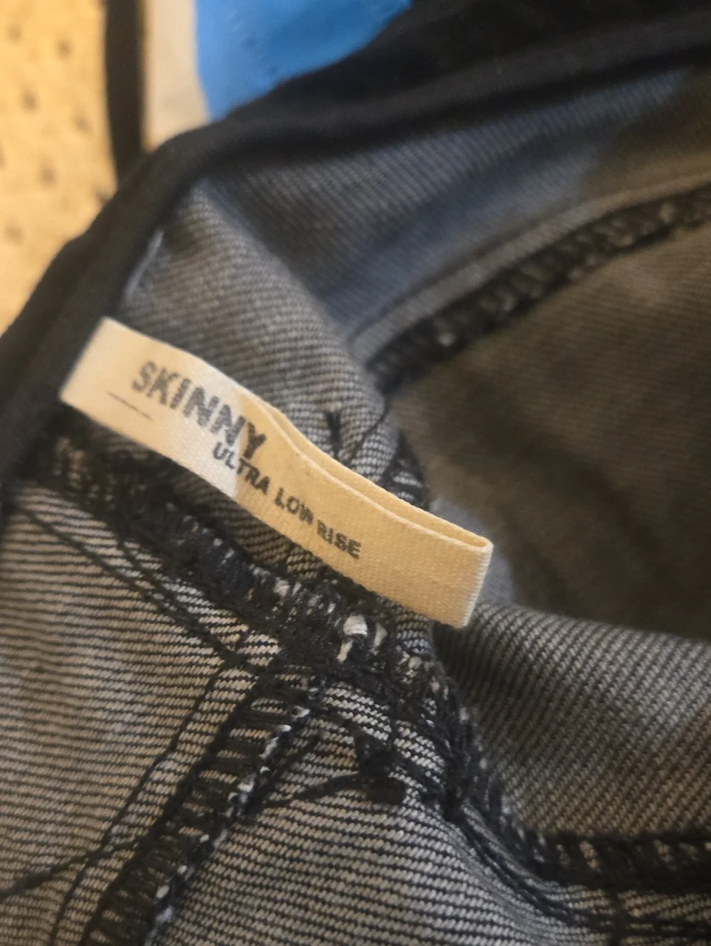 Express Denim Laboratory Y2k Black Skinny Ultra Low Rise Jeans with Lace Up Back